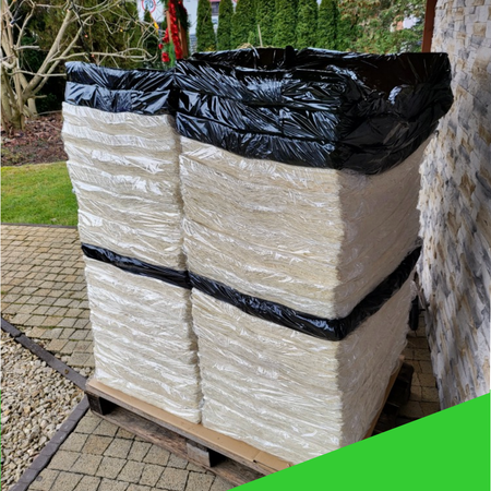 A pallet of packed handmade paper ready for shipping – sold