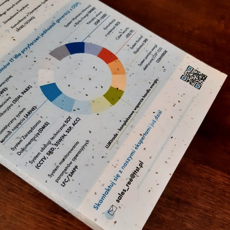 Ulotka A4 z kołem kolorów i kodem QR na papierze rosnącym